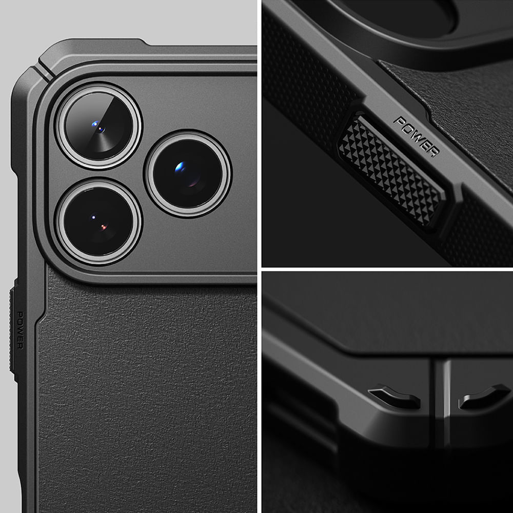 Imagen 2 del producto Case iPhone 17 Pro Max Rugged Gear Magnetic Negro, PC y TPU, imán magnético, diseño resistente, protección completa y bordes reforzados