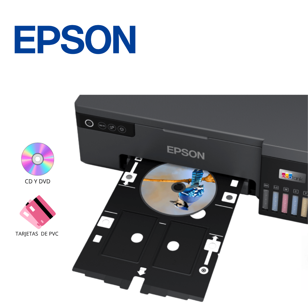 Imagen 2 del producto Impresora Epson L8050 A4 rotula Cd DVD, PVC, Wi-Fi, fotos, negro