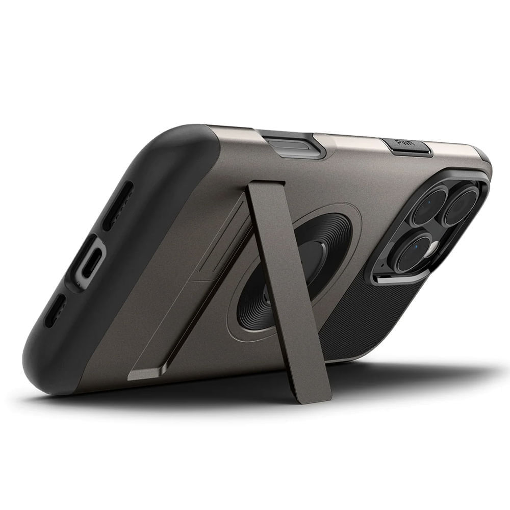 Imagen 2 del producto Case para iPhone 16 Pro Max Slim Armor MagFit, color gunmetal, doble capa de protección, soporte MagSafe