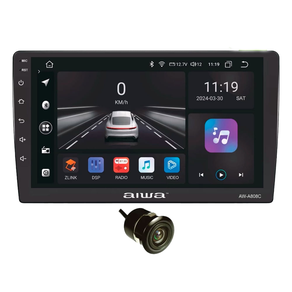Autoradio Android Aiwa 9" HD con CarPlay, Android Auto, bluetooth 5.0, Wi-Fi, GPS y cámara de reversa incluida