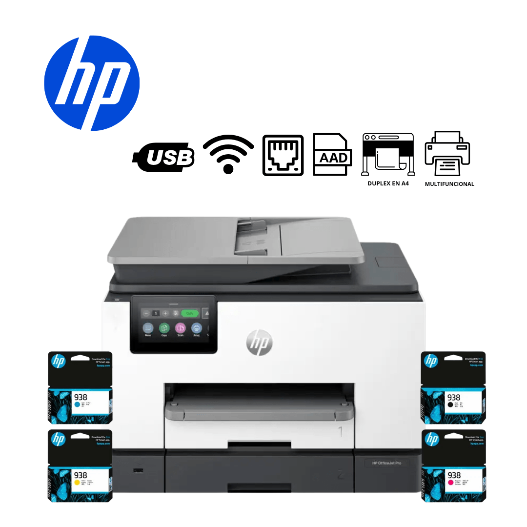 Imagen 2 del producto Impresora multifuncional HP OfficeJet Pro 9130, inyección de tinta, inalámbrica, Wi-Fi, con cartuchos