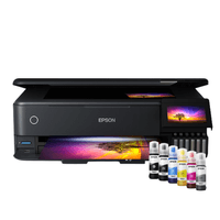Impresora fotográfica Epson L8180 EcoTank multifuncional A3 Wi-Fi, Ethernet y pantalla táctil 4.3"", negro