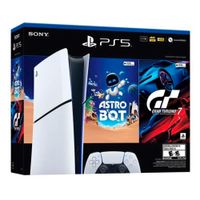 Consola Sony PlayStation 5 Slim edición digital + Astro Bot y Gran Turismo 7 incluidos, SSD ultrarrápido