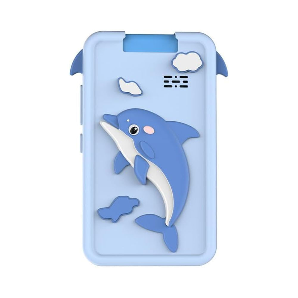 Imagen 2 del producto Cámara digital Delfín tipo celular para niños, memoria hasta 64GB, pantalla táctil, grabación HD, azul