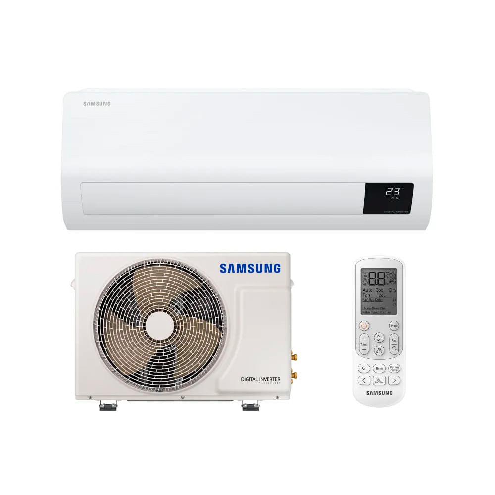 Aire acondicionado Samsung 18000 BTU Eco Inverter frío solo, Wi-Fi SmartThings y tecnología AI Cooling, blanco