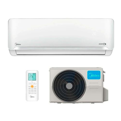 Aire acondicionado Midea Split 18000 BTU Inverter frío/calor, flujo 3D, sensor sígueme y Golden Fin anticorrosión, blanco