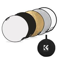 Rebotador K&F Concept 5 en 1 KF18.0006 circular 110cm para foto y video con superficies dorada, plateada y translúcida