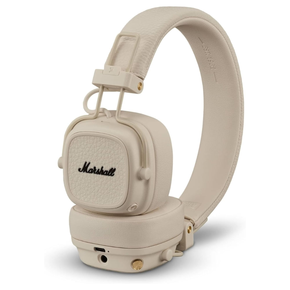 Audífonos Marshall Major V bluetooth on-ear, hasta 100 horas de reproducción, sonido icónico, crema