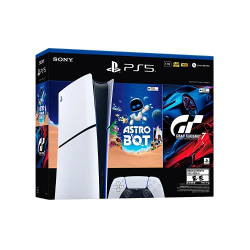 Consola PlayStation 5 Slim ASTRO BOT y Gran Turismo 7, 1TB, digital, blanco