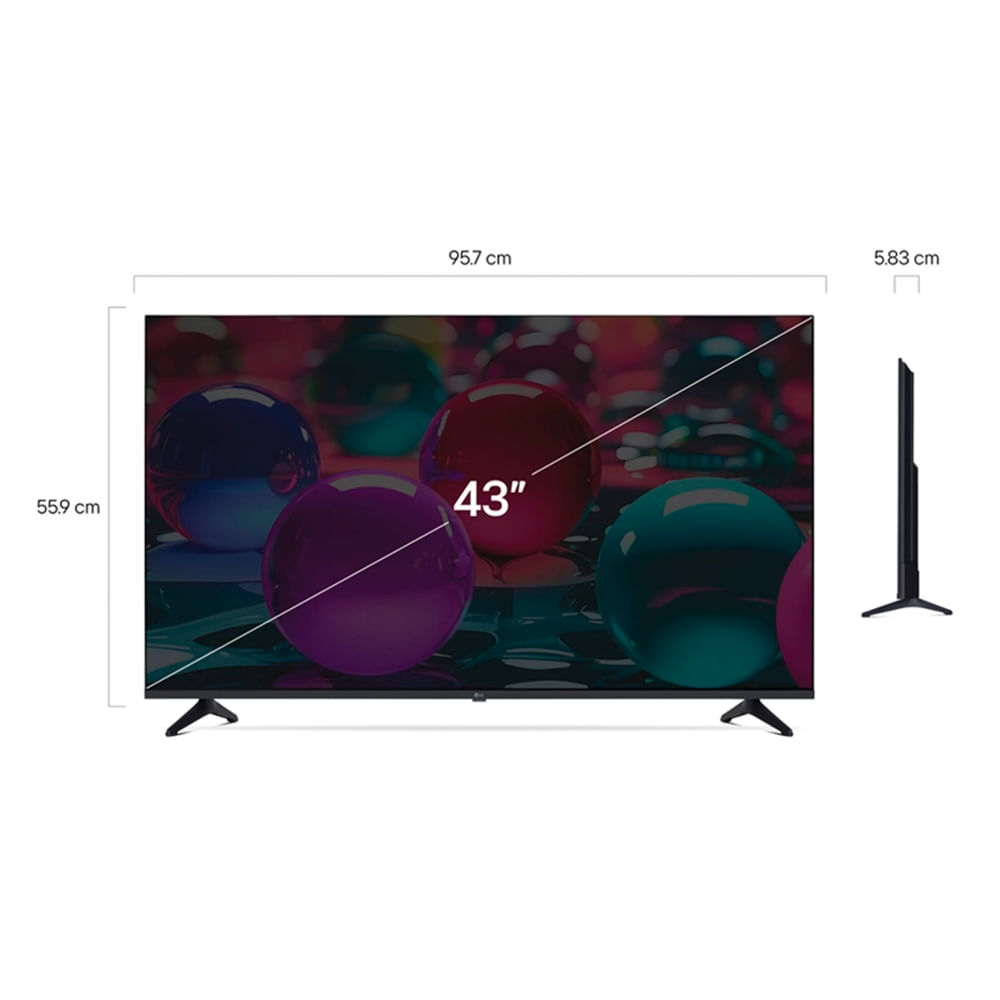 Imagen 2 del producto Smart TV LG 43"" 4K Ultra HD, ThinQ AI, sistema webOS 25 integrado, 43UA7300PSB (2025)