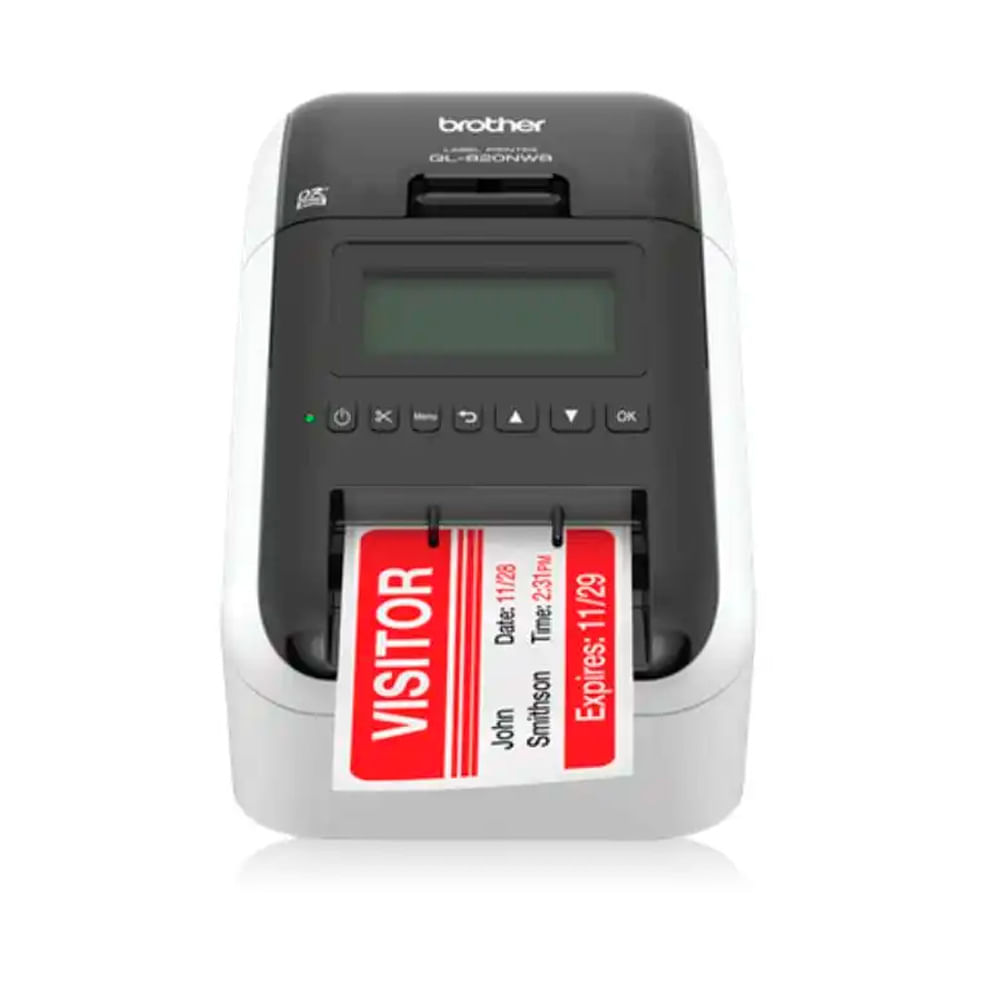 Impresora de etiquetas Brother QL-820NWB Wi-Fi, bluetooth, térmica y veloz hasta 110 etiquetas por minuto