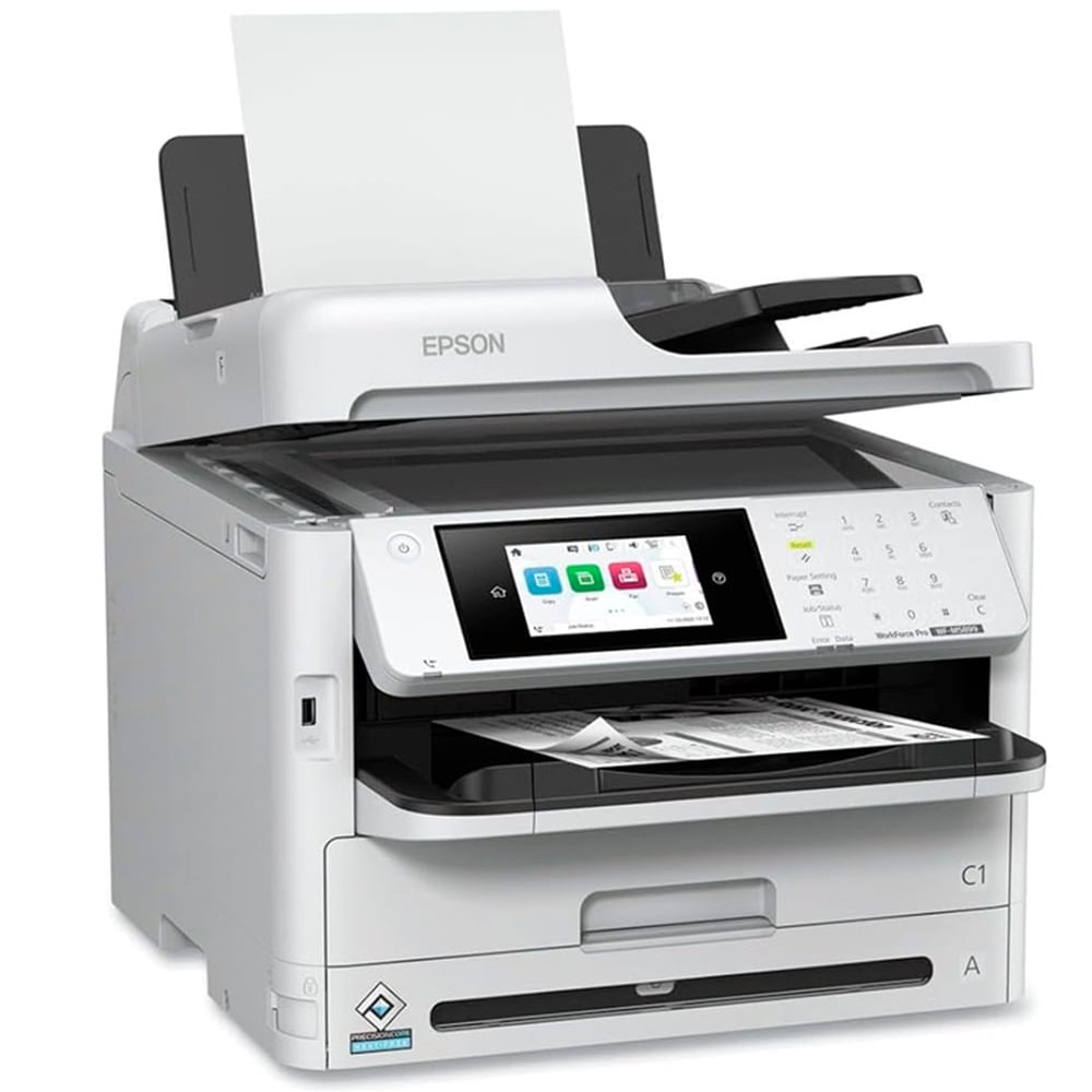 Impresora multifuncional Epson WF-M5899 con fax, LAN, Wi-Fi, monocromática, gris