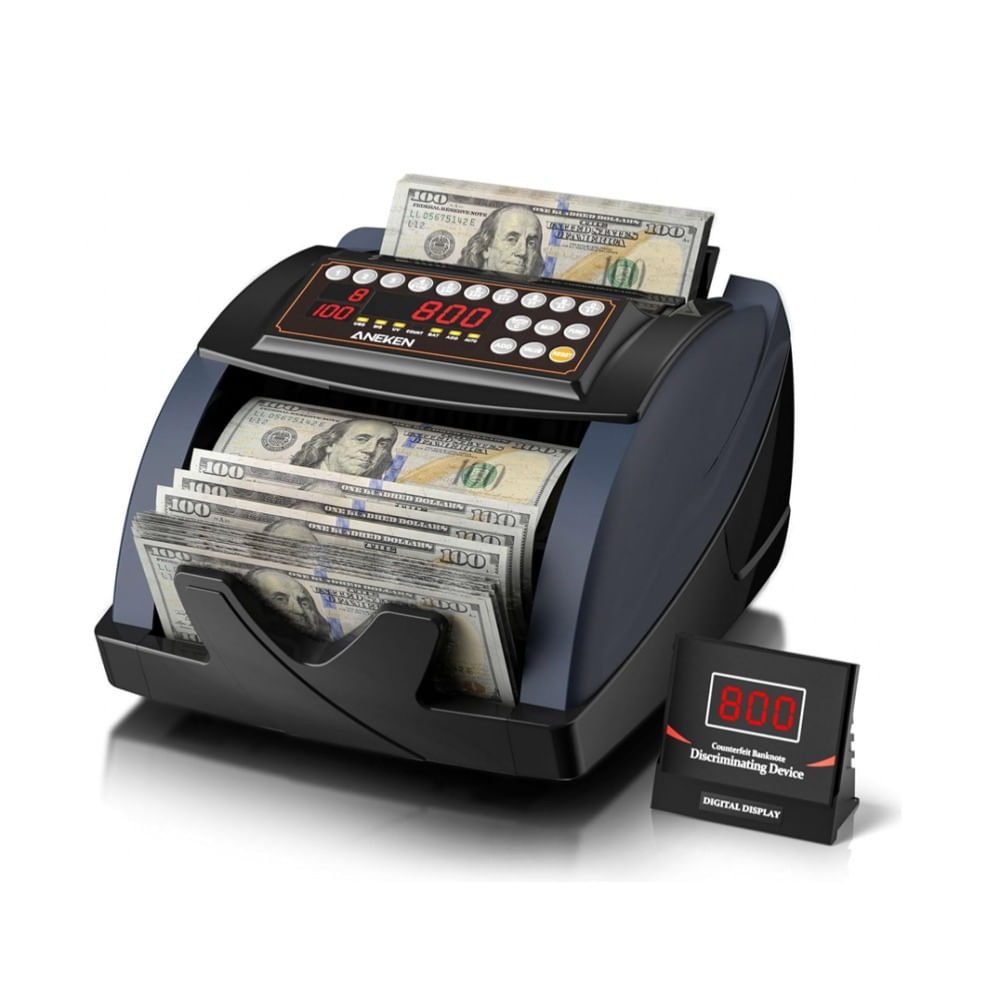 Imagen 1 del producto Contador de dinero Aneken para dólares y euros con detección UV/MG/IR, cuenta de valor