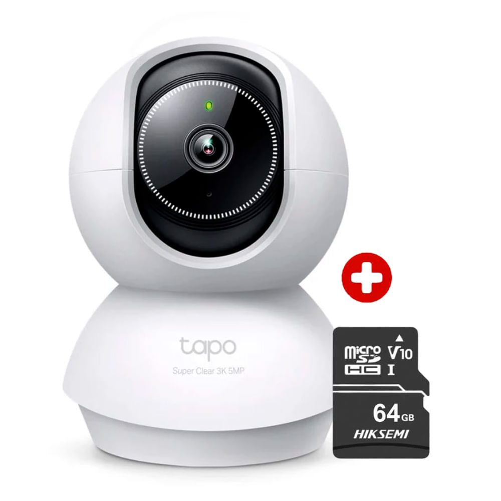 Cámara de seguridad Tapo C230 3K 5MP + Micro SD 64GB para interior - Blanco