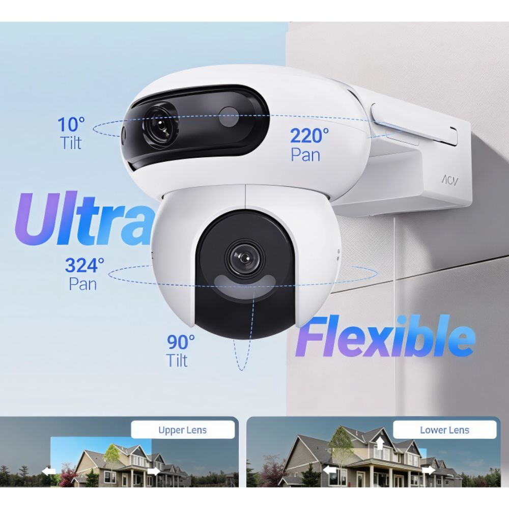 Imagen 2 del producto Cámaras de seguridad Ezviz para exterior HB90 Dual 2K+ con panel solar, doble lente, visión nocturna, blanco