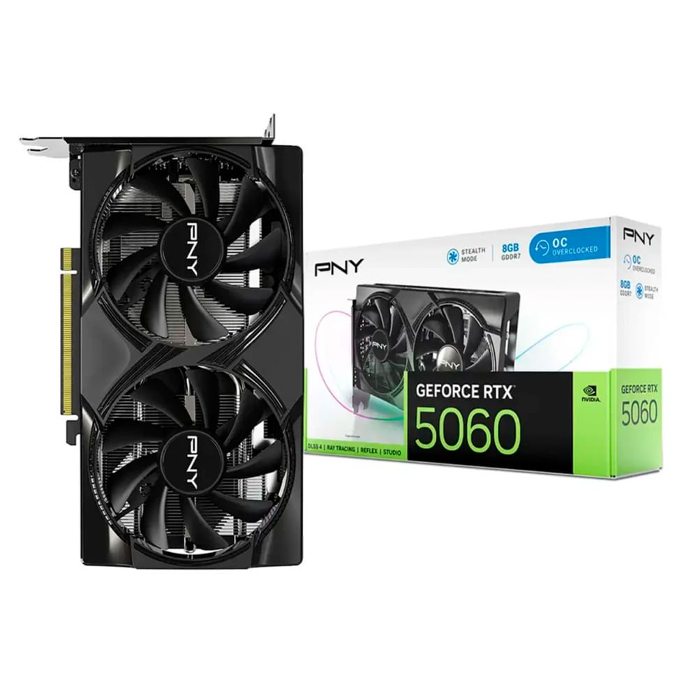 Tarjeta de video PNY NVIDIA RTX 5060 DUAL OC 8GB GDDR7, PCIE5.0