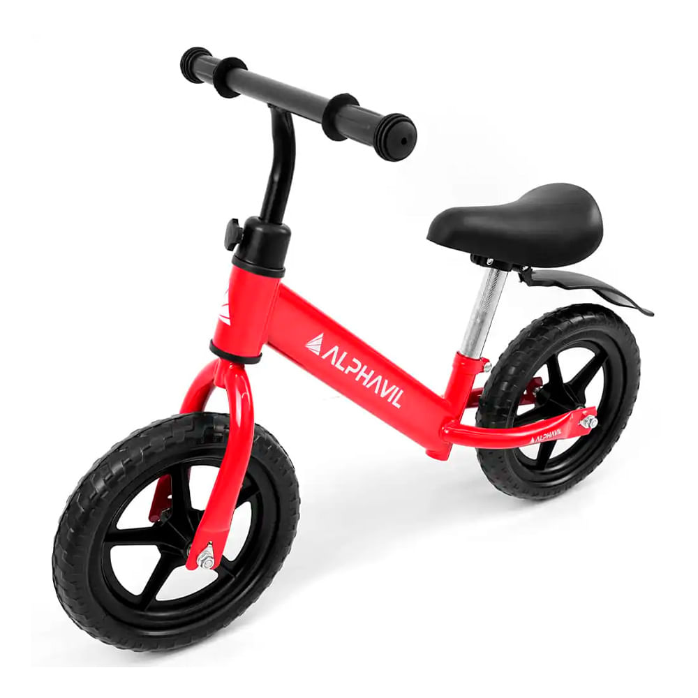 Bicicleta de balance Alphavil BX1 para niños, estructura ligera, asiento ajustable, ruedas EVA, rojo