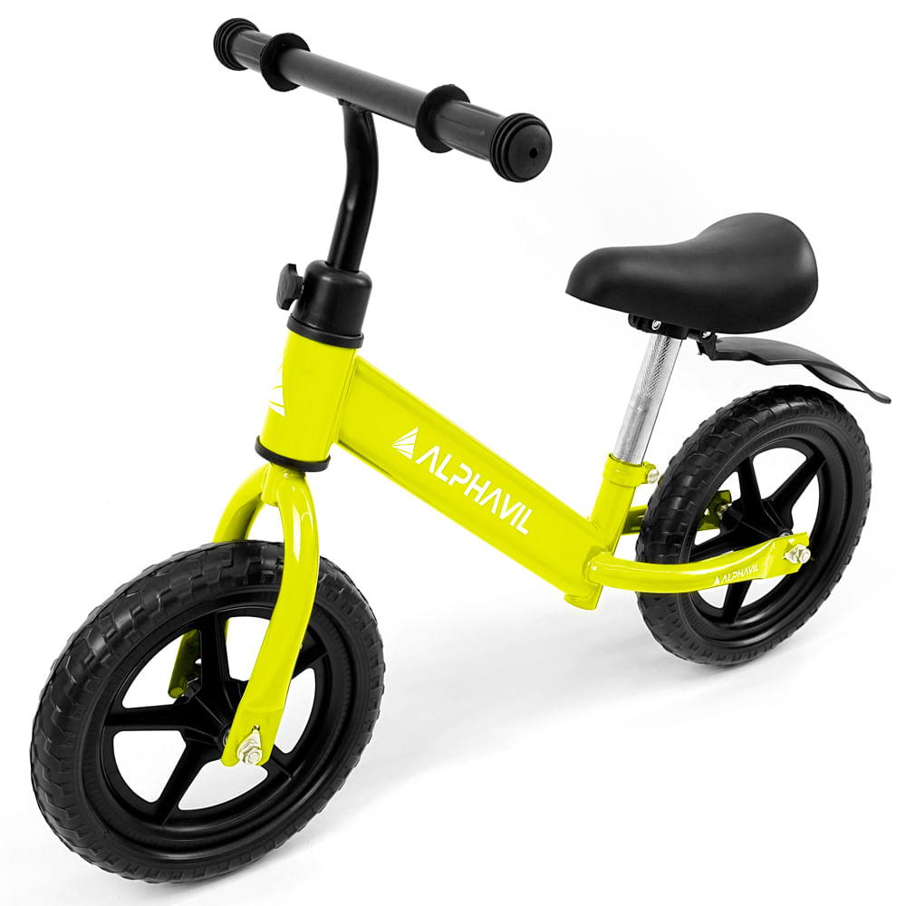 Bicicleta de balance Alphavil BX1 para niños, asiento ajustable, ruedas EVA, estructura ligera, amarillo