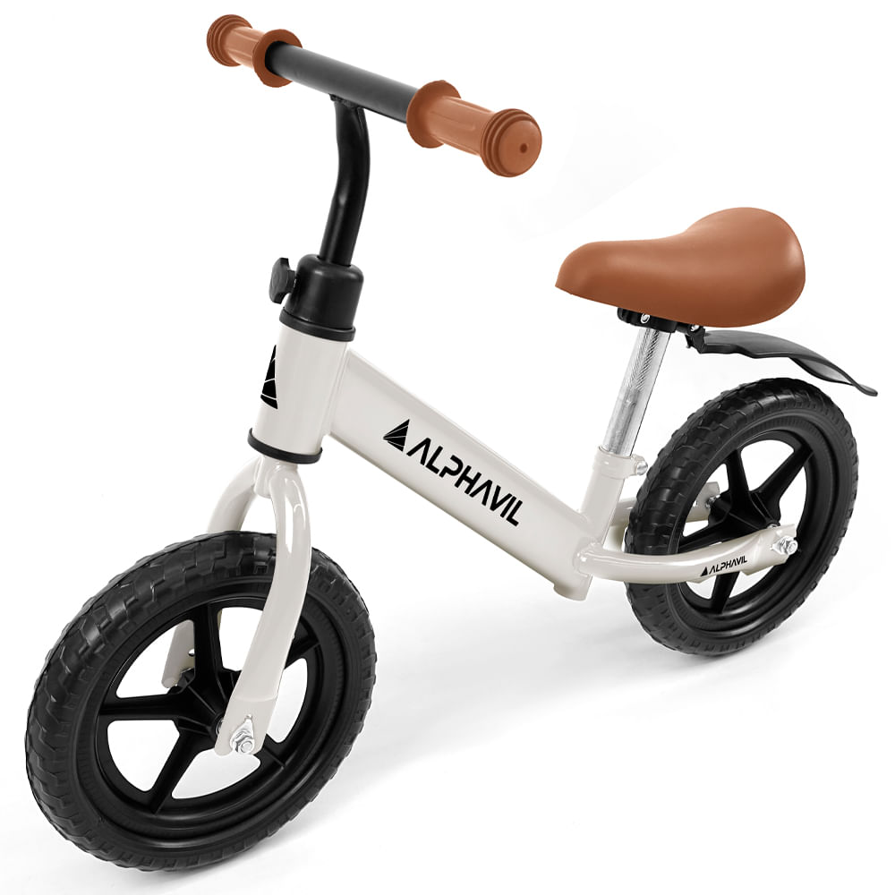 Bicicleta de balance Alphavil BX1 para niños, asiento ajustable, ruedas EVA, estructura ligera, blanco