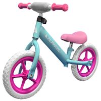 Bicicleta de balance Alphavil Pinky para niños, asiento ajustable, ruedas EVA, 12 pulgadas, rosa