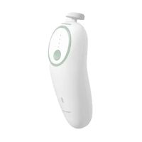 Lima de uñas eléctrica para bebés Momcozy, recargable, luz LED 360°, corte suave y seguro, blanco