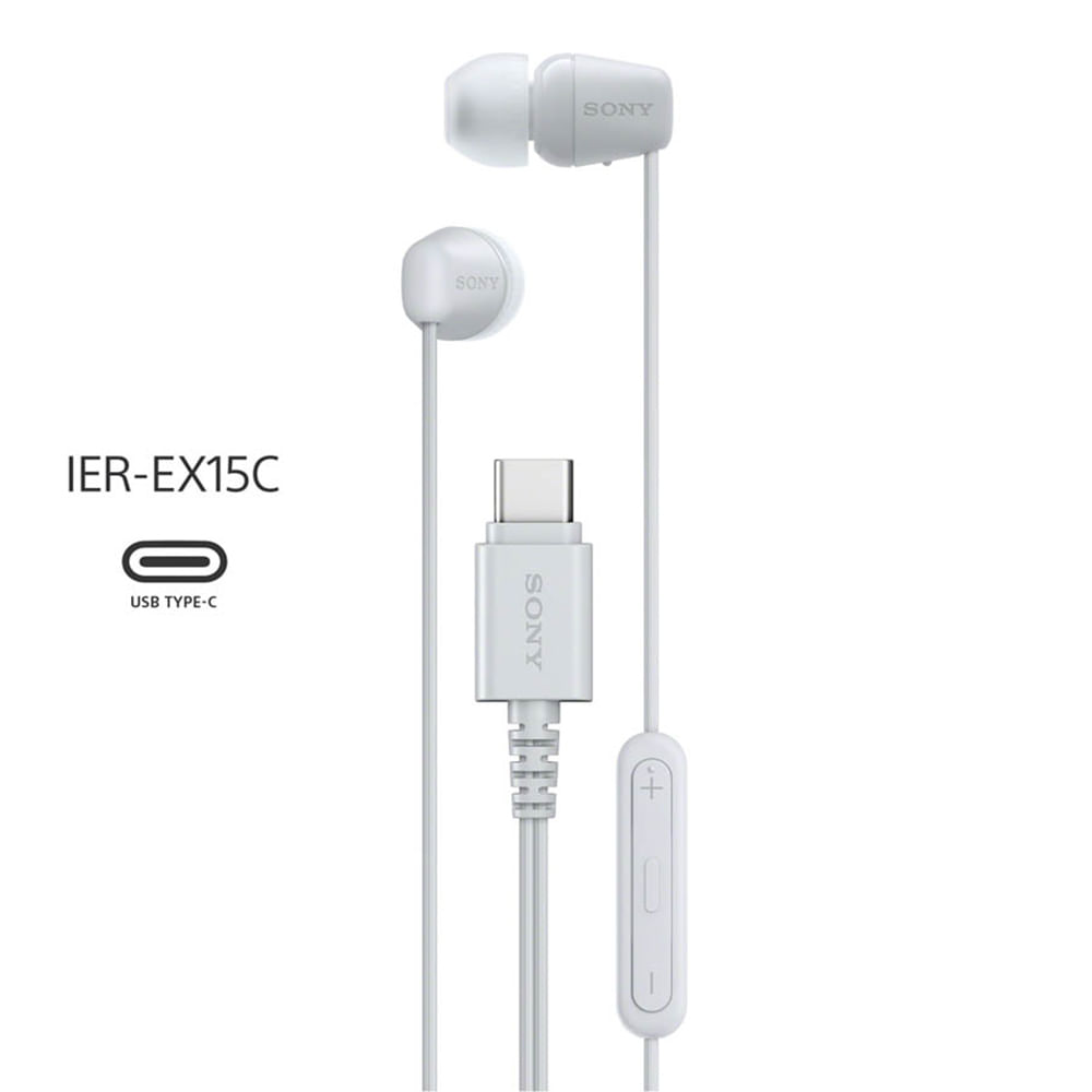 Imagen 2 del producto Audífonos in ear con micrófono Sony IER-EX15C conector USB Tipo-C, blanco