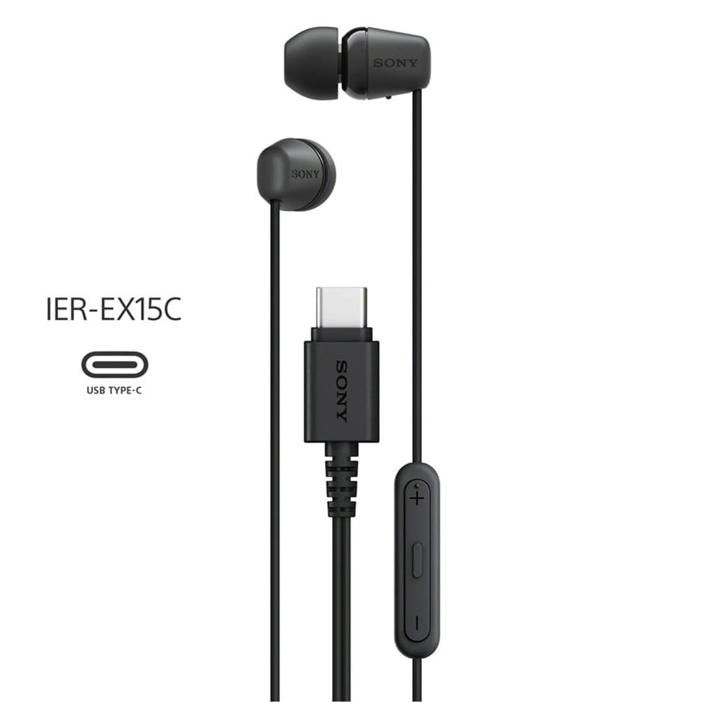 Imagen 2 del producto Audífonos in ear con micrófono Sony IER-EX15C conector USB Tipo-C, negro