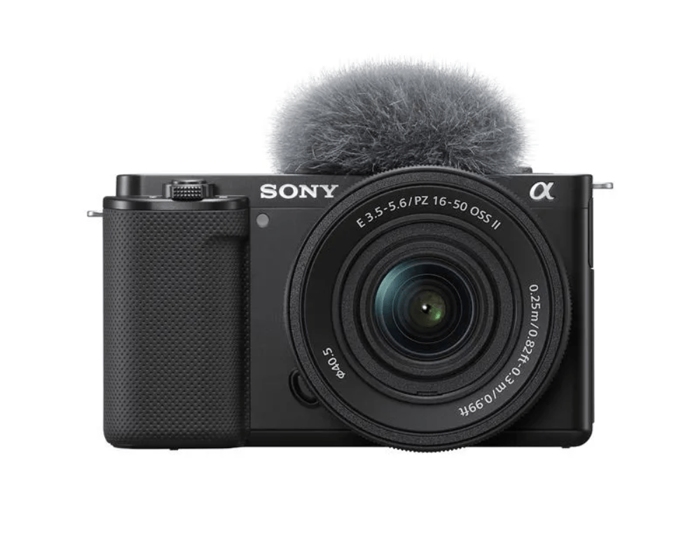 Imagen 1 del producto Cámara digital Mirrorless Sony ZV-E10K Alpha para Vlogs APS-C, con lente 16-50mm, micrófono incorporado, negro