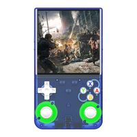 Consola portátil R36 Ultra, almacenamiento 128GB, Wi‑Fi, juegos incluidos, azul transparente