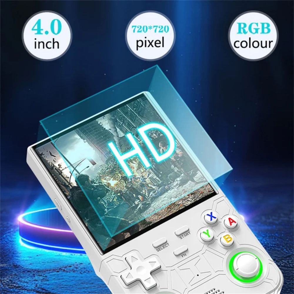 Imagen 2 del producto Consola portátil R36 Ultra, almacenamiento 128GB, Wi‑Fi, juegos incluidos, blanco