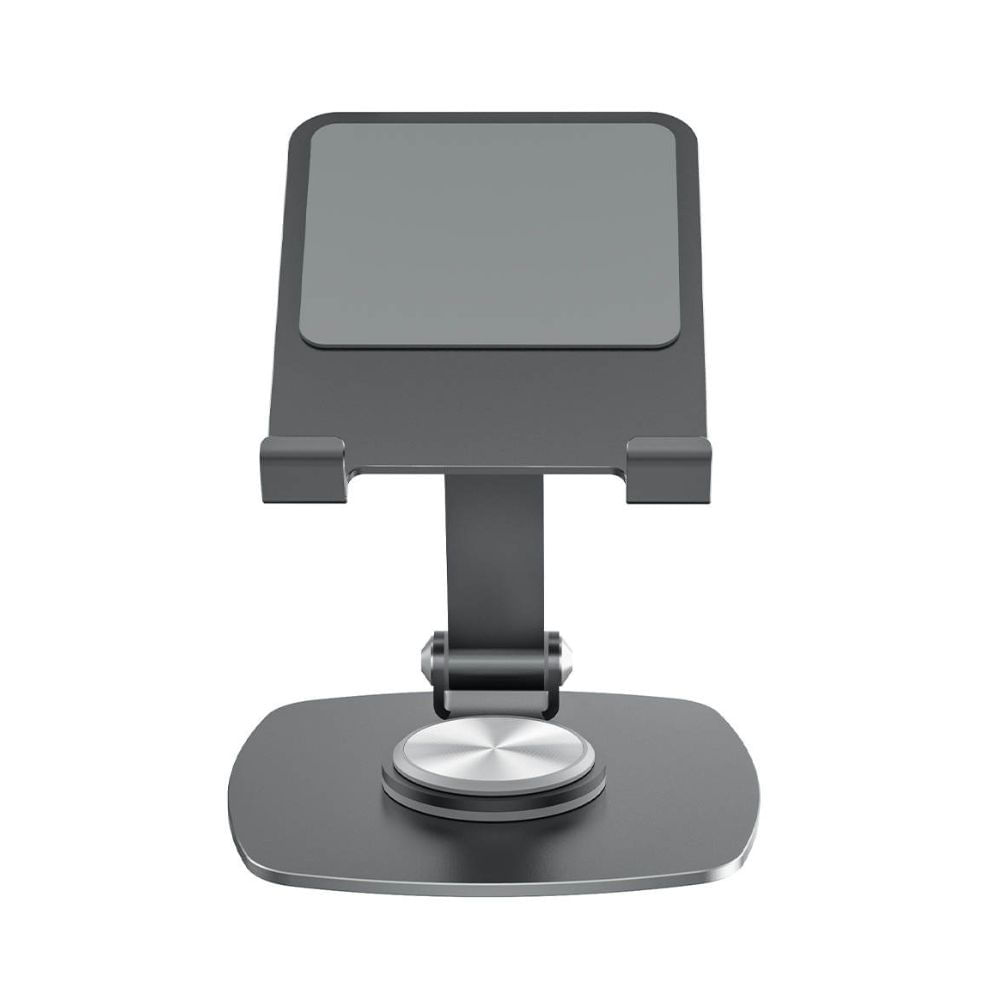 Imagen 2 del producto Soporte para tablet y celular 13"" con rotación 360°, altura ajustable 12 cm, acero al carbono y aluminio, gris