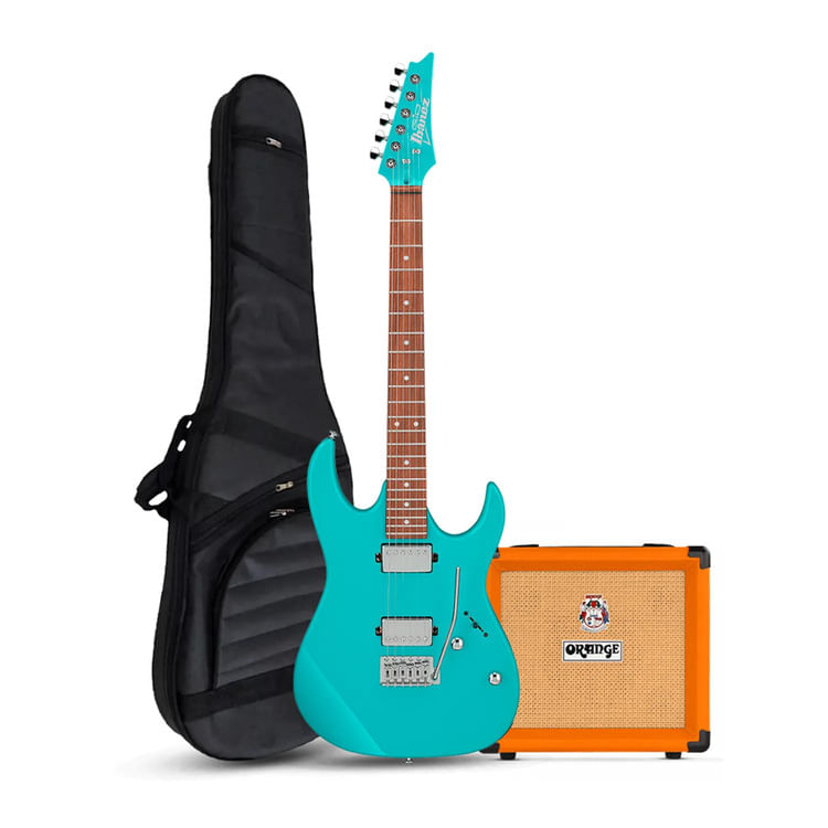 Gio Pack GRX120SP Pale Blue, amplificador Orange Crush 12W, accesorios completos