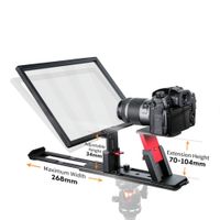Teleprompter DesviewT12S portátil y plegable para iPad, Tablet, smartphone DSLR, negro