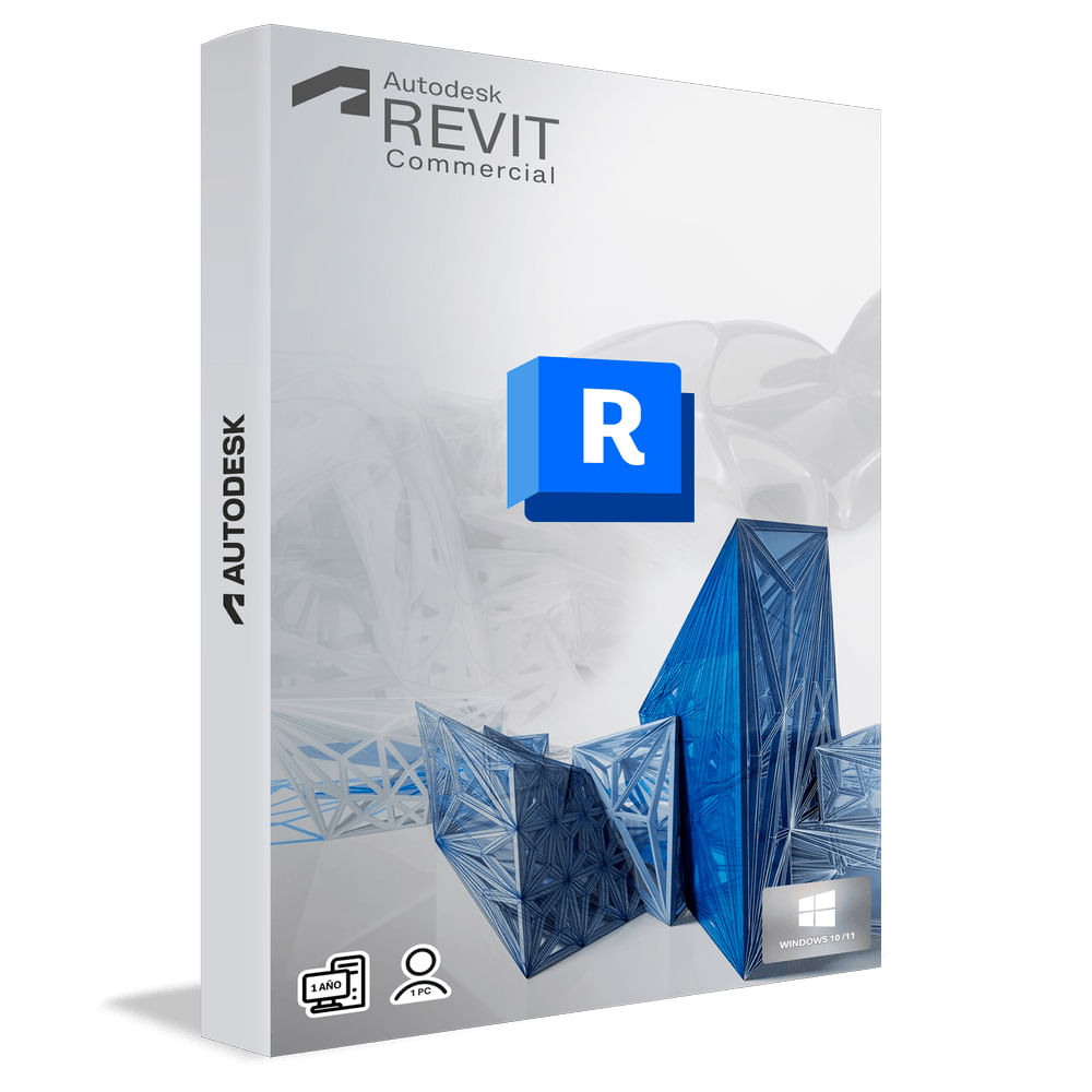 Autodesk Revit Commercial para profesionales, 1 año, 1 usuario, licencia vinculada a correo