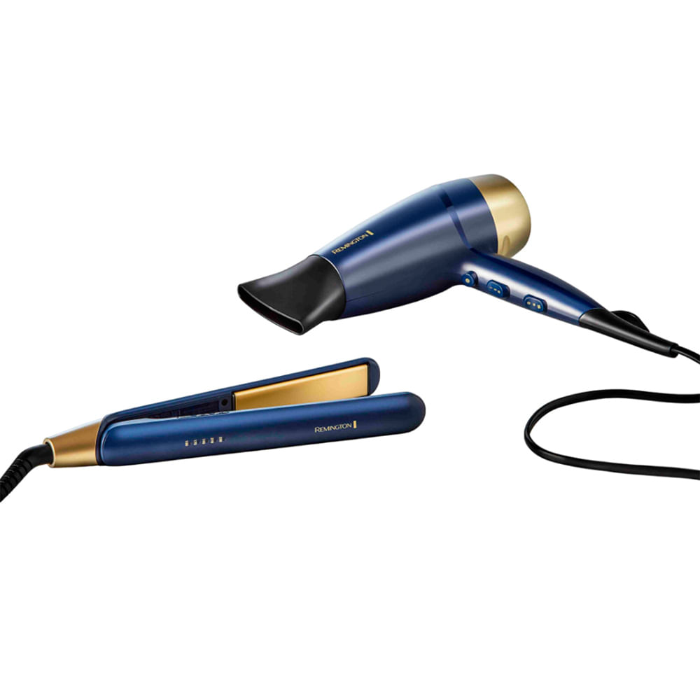Imagen 2 del producto Combo Remington Shappire Lux: Alisadora recubrimiento cerámico, 230°C + Secadora 2000W, 3 temperaturas, 2 velocidades