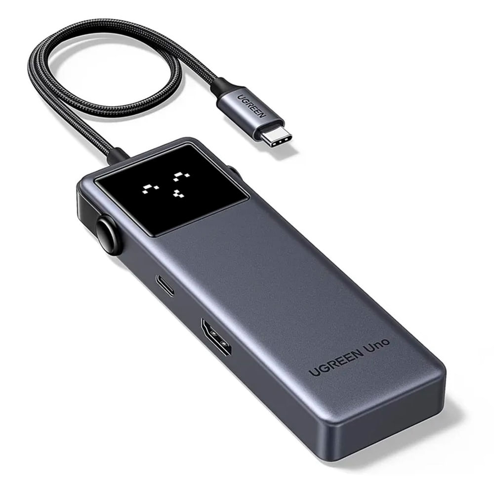 Adaptador multipuertos Ugreen 6 en 1 con USB-C, HDMI 4K, USB-A 3.0, ideal para laptops, tablets y MacBook