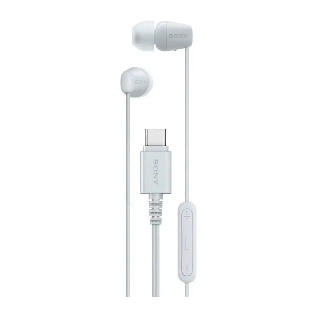 Audífonos in ear Sony IER-EX15C, conector USB Tipo-C, micrófono, blanco