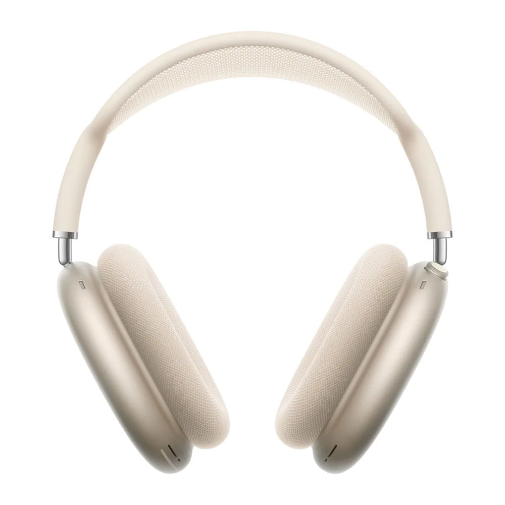 AirPods Max con cancelación activa de ruido, 20 horas de batería, carga tipo C, diseño on-ear, audio espacial, color Starlight