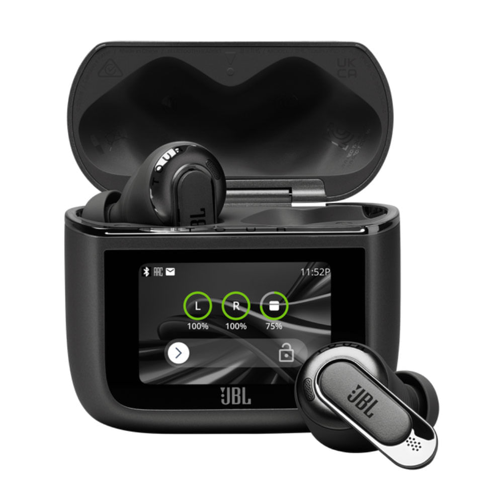 Audífonos bluetooth True Wireless JBL Tour Pro 3 cancelación de ruido, resistente al agua IPX5, duración máx. 44 horas con estuche de carga, negro