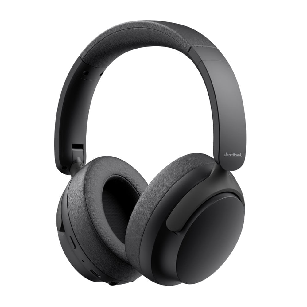 Audífonos bluetooth on ear Decibel Hybrid Sound, 50 horas de duración, Hybrid ANC, conexión dual, micrófono, negro