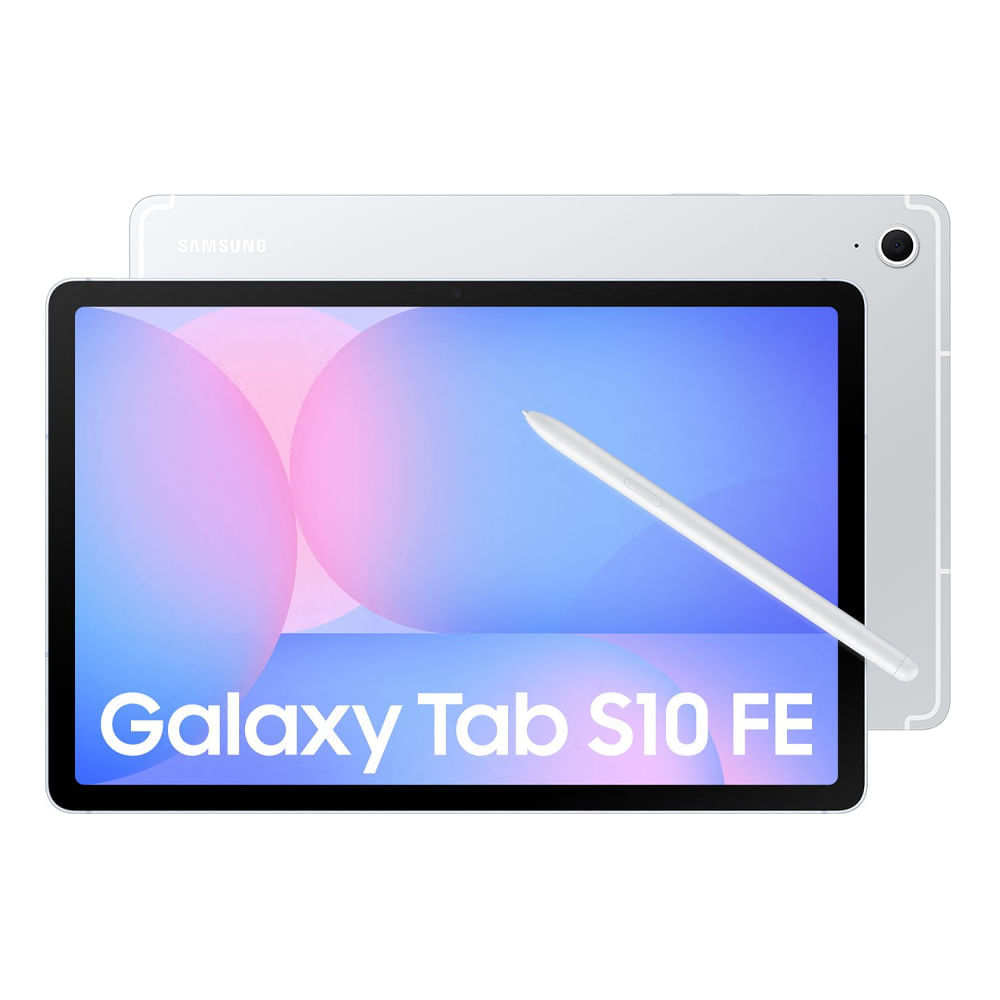 Tablet Samsung Galaxy Tab S10 FE 10.9" 128GB, 8GB RAM, cámara principal 13MP y frontal 12MP, 8000 mAh, Exynos 1580, silver + Lápiz + Cover
