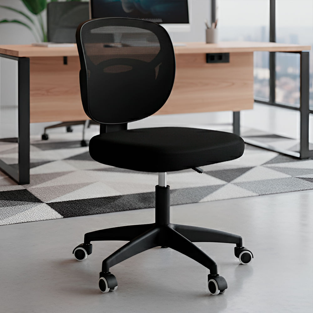Imagen 2 del producto Silla de oficina Komsum Twist, ergonómica, con espuma de alta densidad, ruedas PU, negro