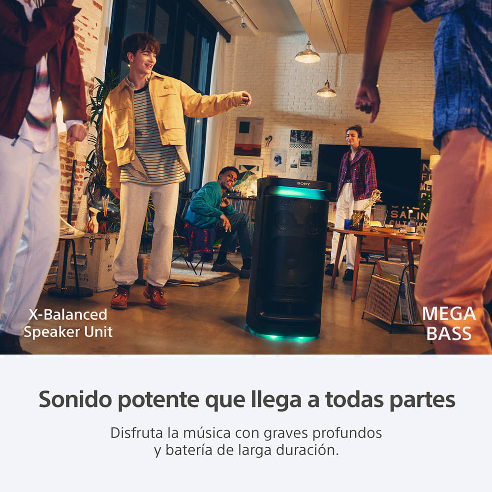 Imagen 2 del producto Parlante inalámbrico Sony SRS-XV900, Mega Bass, TV Sound Booster, batería 25h, con ruedas