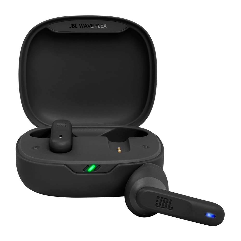 Imagen 1 del producto Audífonos bluetooth True Wireless JBL Wave Flex resistente al agua IP54 duración máx. 32 horas con estuche de carga control de música y llamadas negro