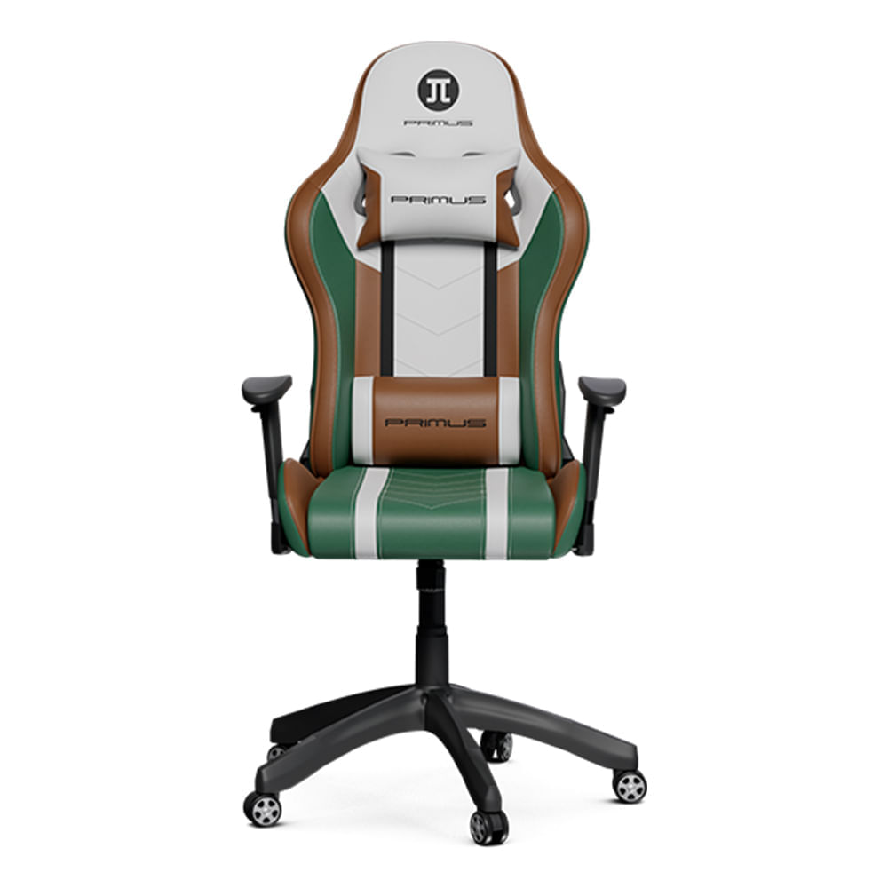 Imagen 2 del producto Silla gamer Primus 100T PCH-103GB, carga máxima 120kg, inclinación 135°, verde y marrón
