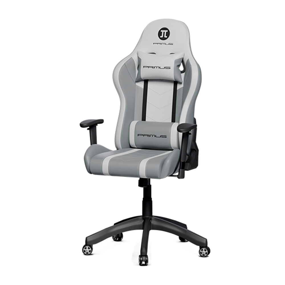 Silla gamer Primus 100T PCH-103BB, carga máxima 120kg, inclinación 135°, blanco y gris
