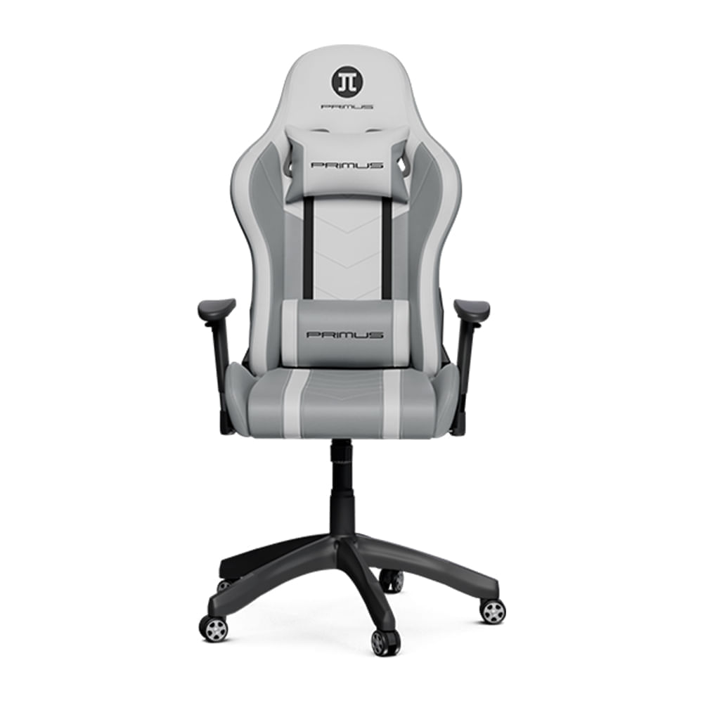 Imagen 2 del producto Silla gamer Primus 100T PCH-103BB, carga máxima 120kg, inclinación 135°, blanco y gris