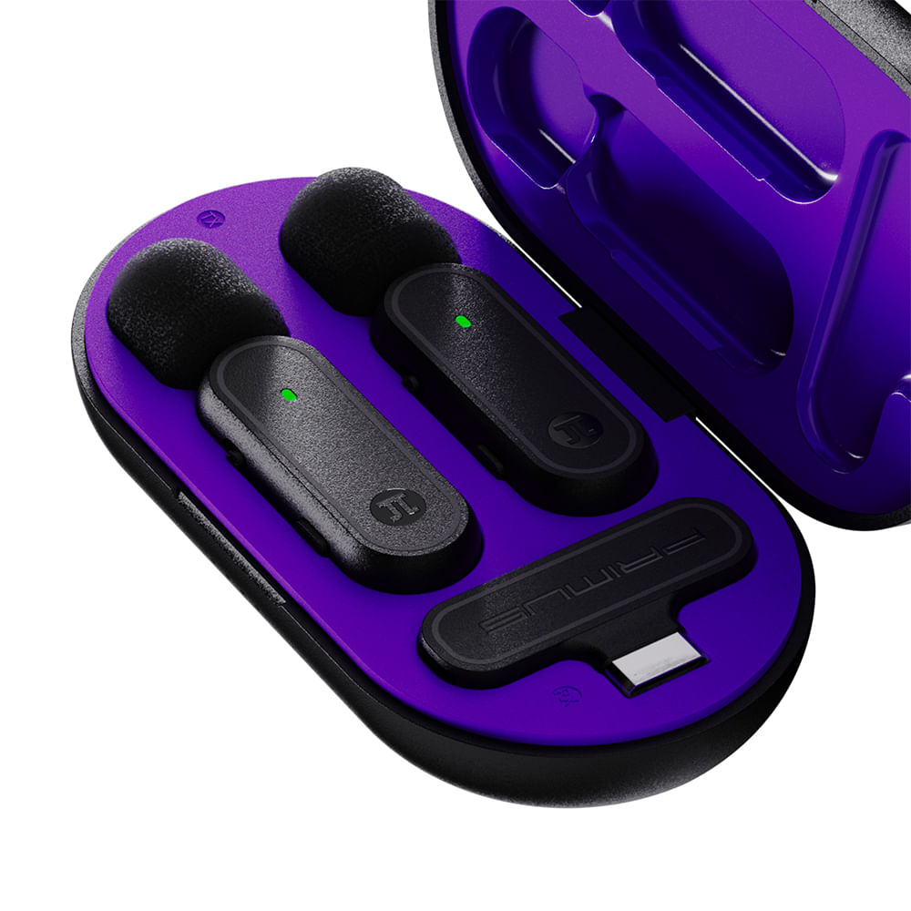 Imagen 2 del producto Micrófonos de solapa inalámbricos Primus VOX01 con conexión USB tipo C, con estuche de carga, negro