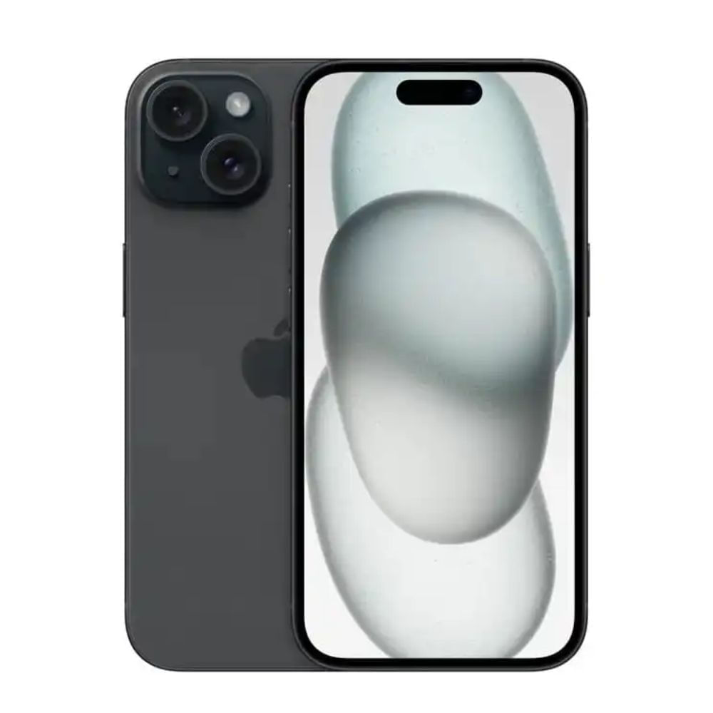 iPhone 15 128GB, 6GB RAM, cámara trasera 48MP y frontal 12 MP, 6.1", negro