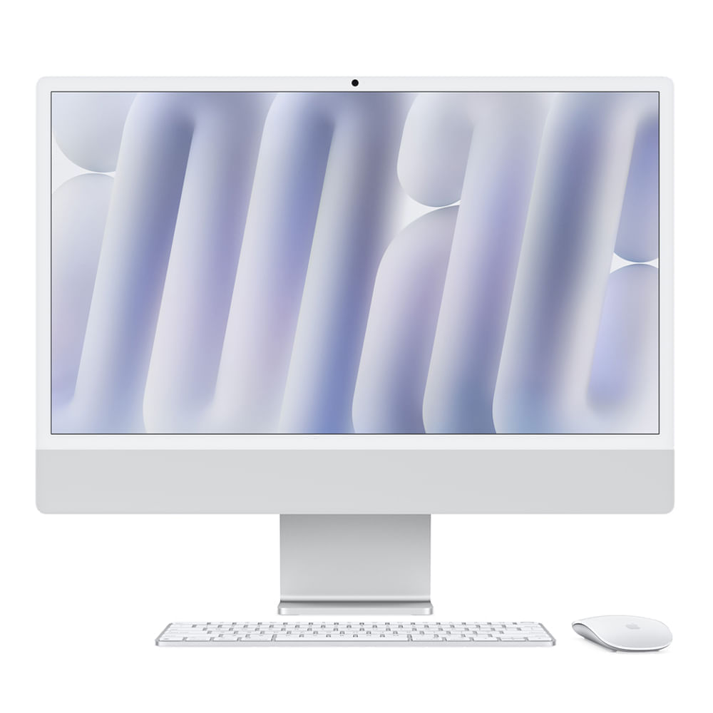 Computadora iMac Apple 24" M4 16GB, 256GB SSD, pantalla 4.5K Retina, cámara integrada, Wi-Fi, macOS, plateado + Teclado + Mouse Magic